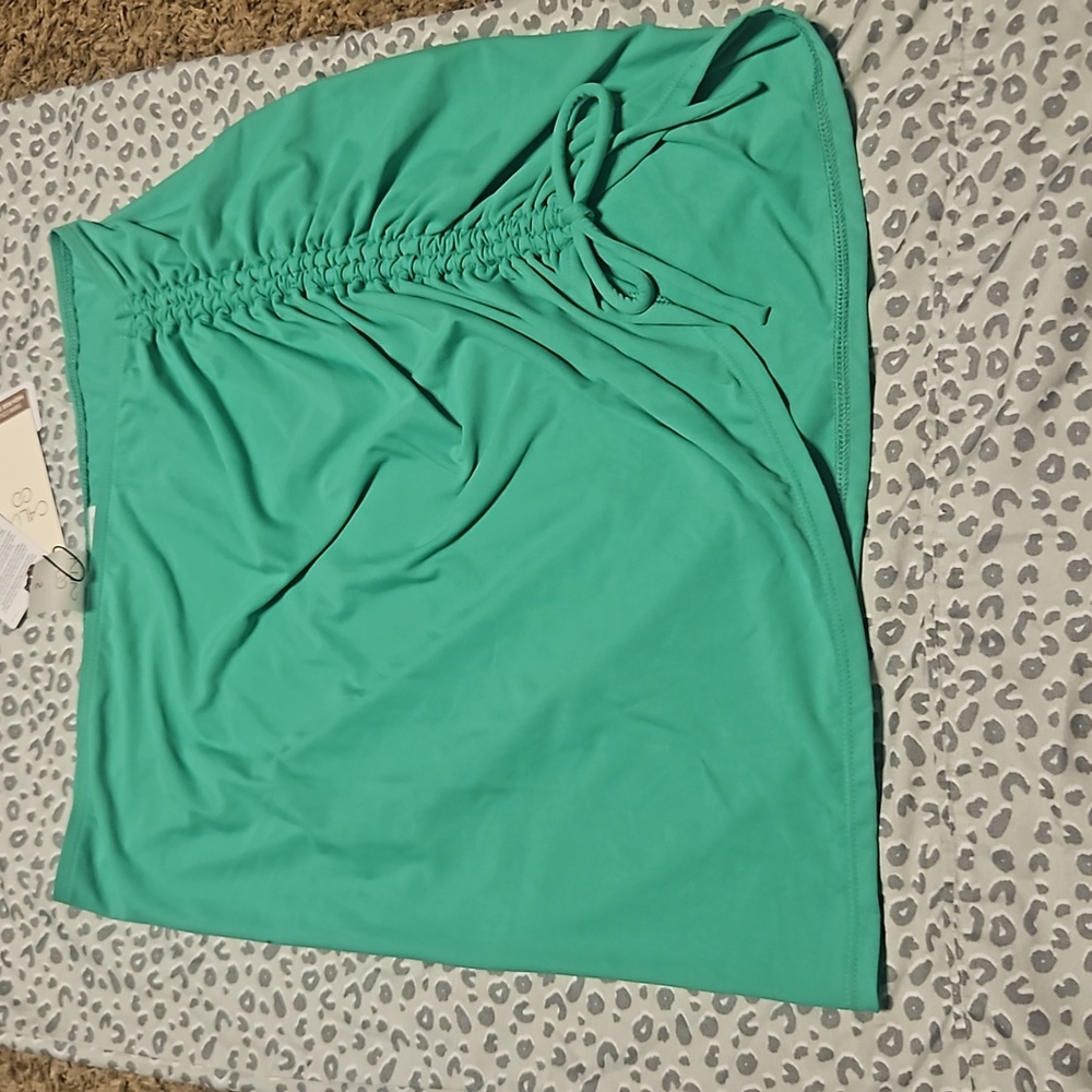 CALIA by Carrie Underwood Teal Ruched Swim Coverup Skirt